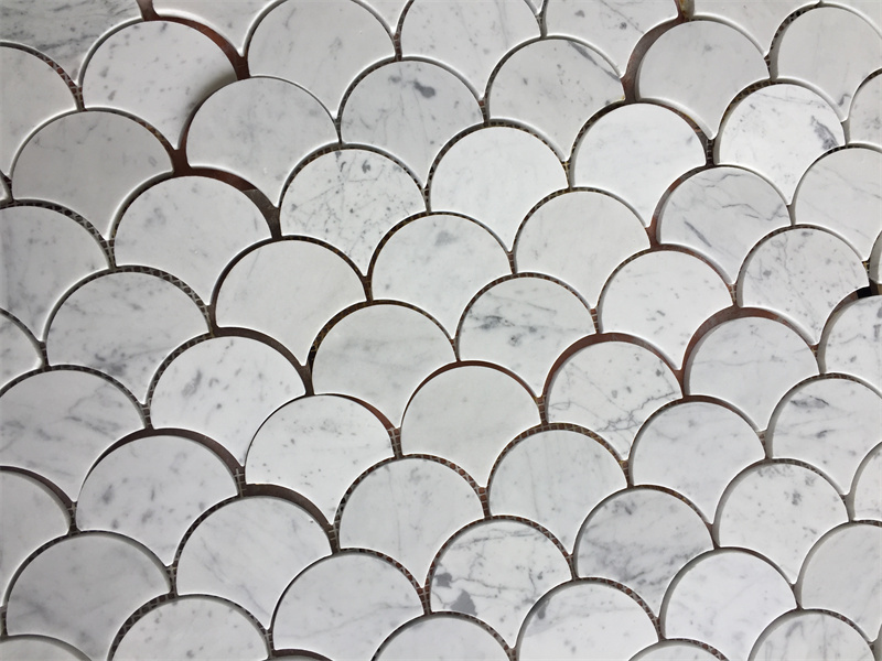 Popular natural marble tiles carrara white mosaic floor wall decoration