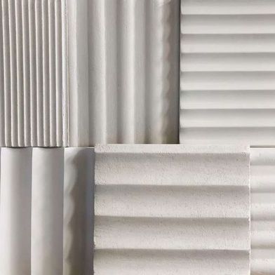 Customized stone wall round stripe border fluted panel slab flute marble stone tile fluted marble