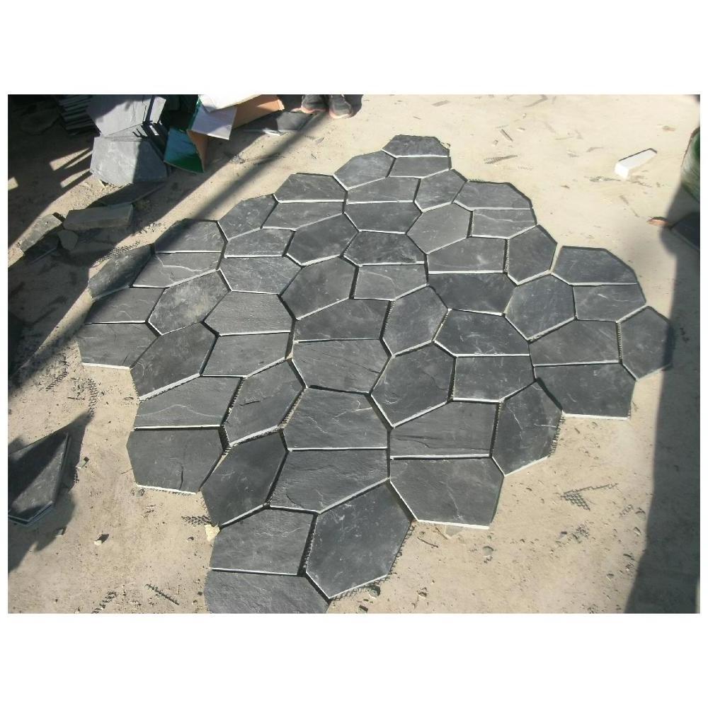 irregular flagstone black slate floors