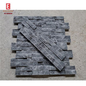 Natural Stone Wall Panel Black Limestone Loose Ledgestone Veneer For Wall Decoration