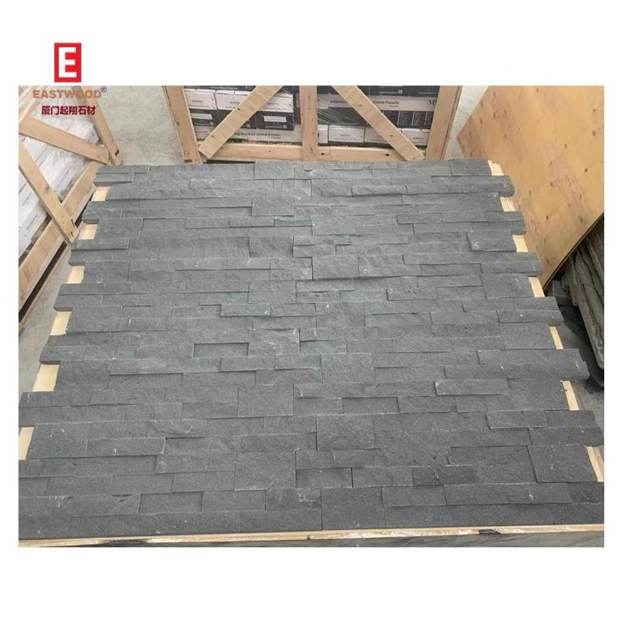 Wholesale Black Sandstone Ledge Stone Panel For Exterior Wall Cladding