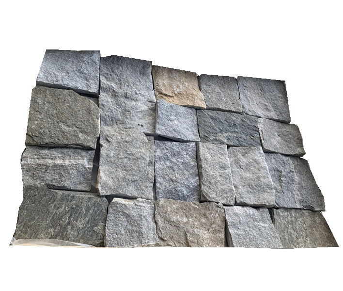 Natural dark grey stone veneer for exterior interior wall cladding