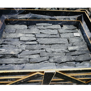 Natural Charcoal Black Quartz Ledge Stone  Quartzite Ledgestone Loose Format Masonry Wall Stone Cladding Veneer