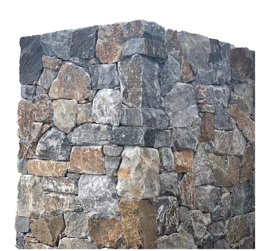 Irregular Shape Random Blue Limestone Stacked Stone Veneer For Fireplace Surrounding And Wall Cladding