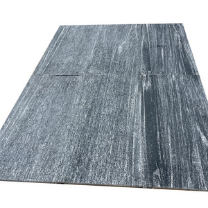 Natural Fantasy Black Dark Grey Straight Wooden Vein Wood Grain Landscape Grey Nero Santiago Granite Slabs Tiles