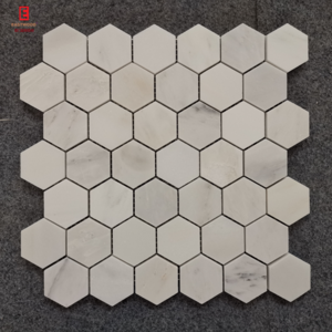 Wholesale Hexagon Shaped Natural Carrara White Marble Mosaic Tiles For Wall Cladding