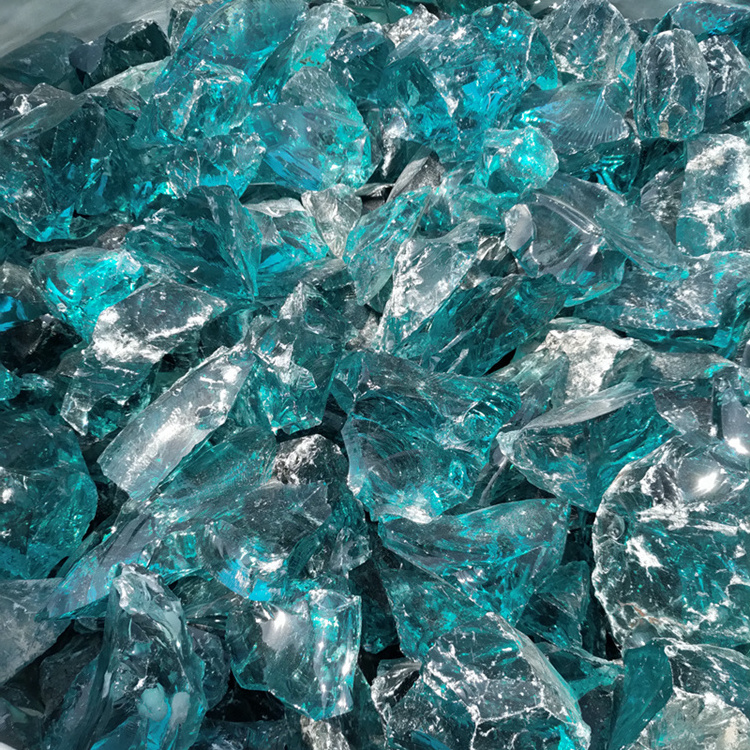 Aqua blue glass rock decorative blue rocks