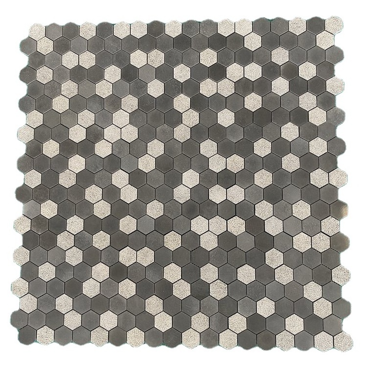 Hexagon ashes black basalt stone mosaic tile for wall and flooring