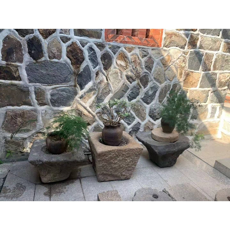 Antique Old Stone Reclaimed Millstone Water Trough For Garden Decoration