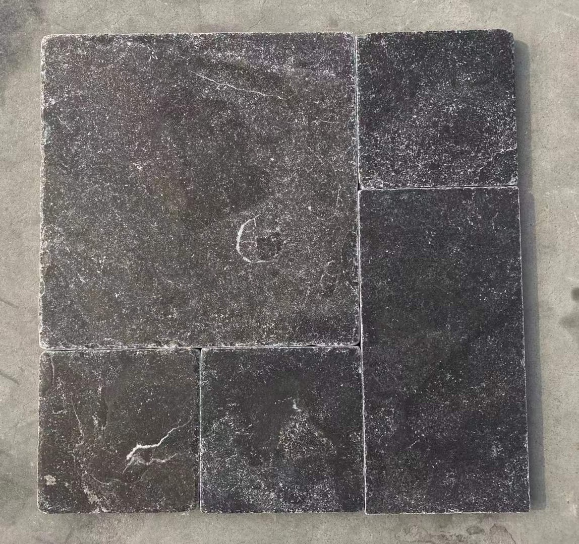 Factory Direct Price China Dark Bluestone Pavers Tumbled Paving Dark Blue Stone Limestone