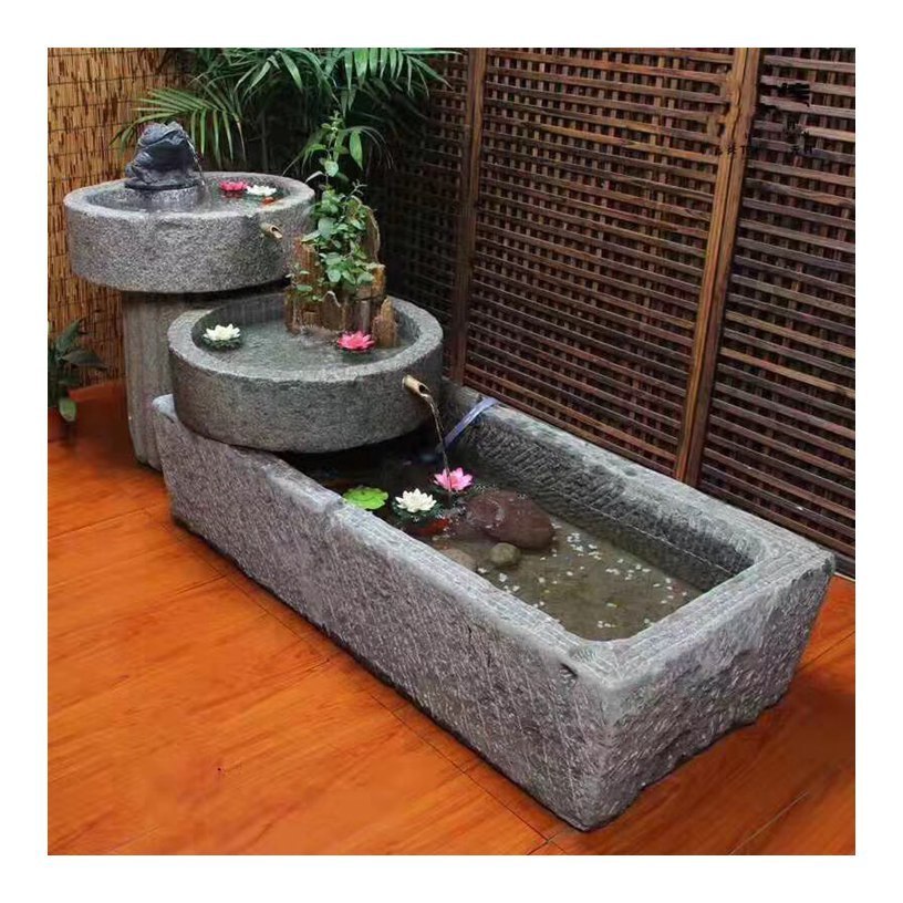 Antique used reclaimed animal horse feed granite old stone trough for garden decoration