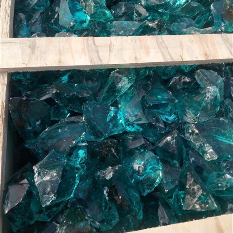 wholesale slag glass rock blue glass rock