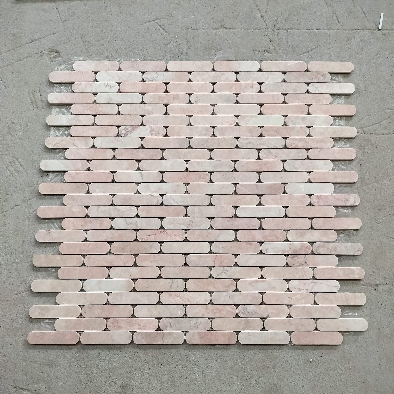 China light Tea Rose batons pink marble stone mosaic flooring and wall tiles