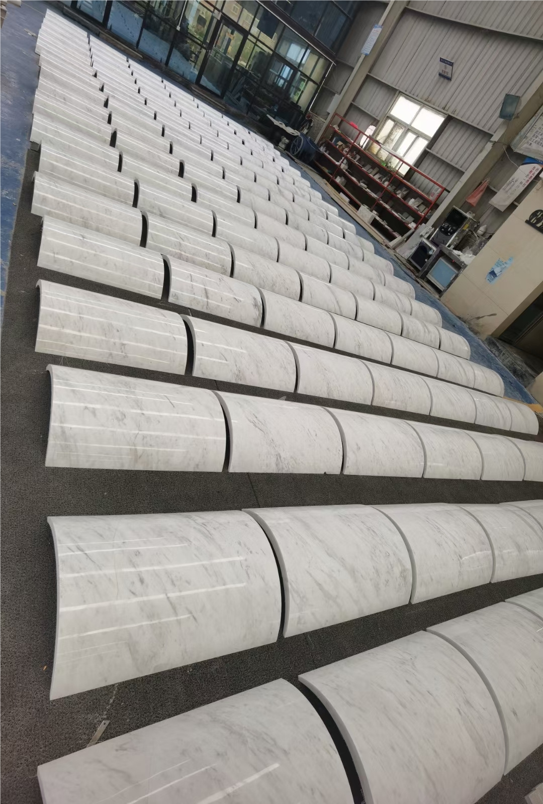 Natural Volakas White Marble Hollow Column Panel White Marble Hollow Stone Pillar