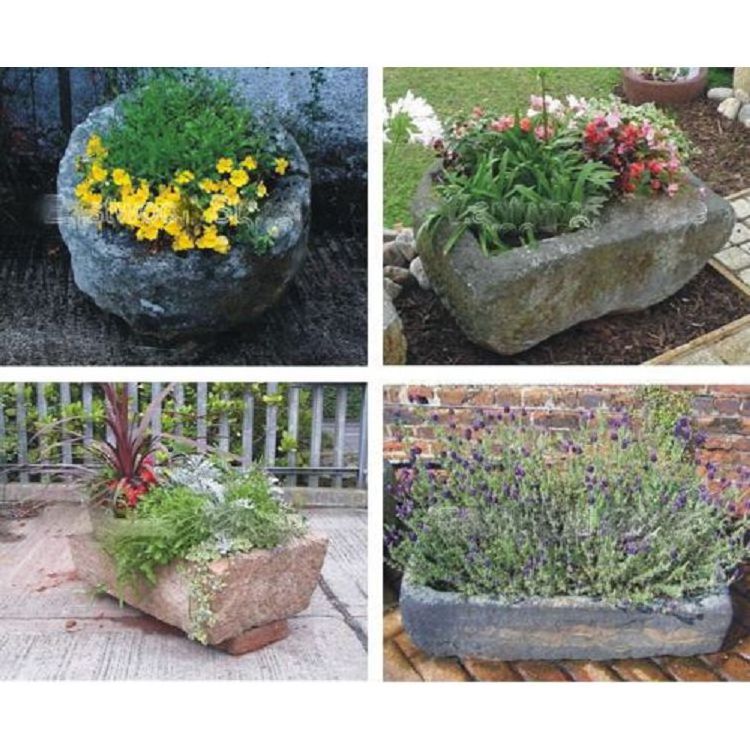 Old Antique Reclaimed Natural Stone Trough For Garden