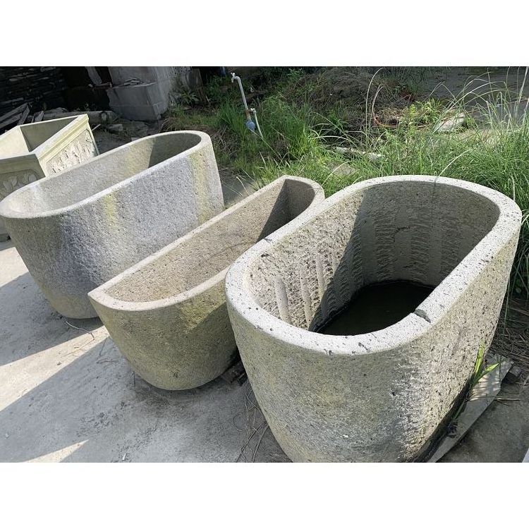 Antique Round Stone Troughs Old Stone Flower Pot Water Trough  Garden Stone