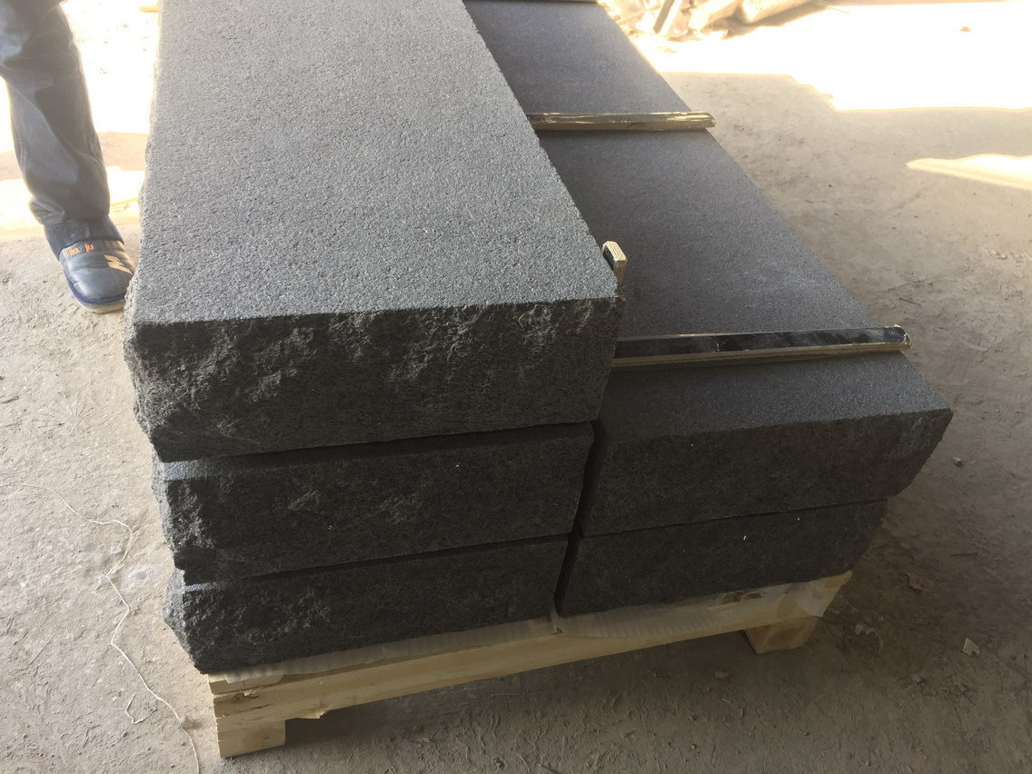 Midnight Flamed Black Granite Steps And Treads Outdoor Granite Stairs