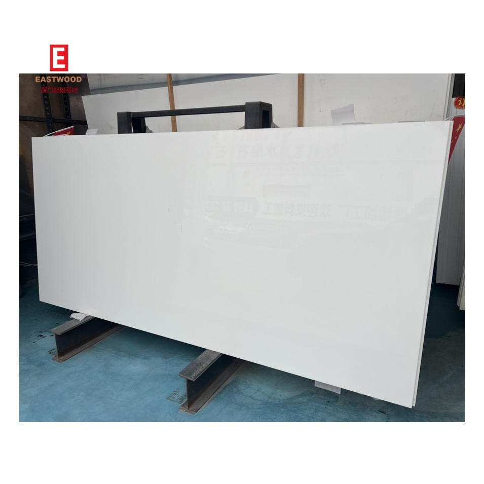 Artificial Super White Marble Tiles Non-porous Crystallized Glass Stone Panel