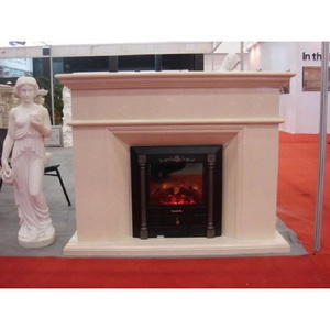 beige marble wall mounted gas fireplace,insert marble fireplace