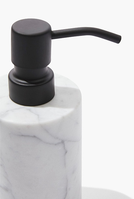 Hand Soap Dispenser Cylinder-Shaped Marbling Resin Refillable Shampoo Essential Oil Container Soap Dispenser for Bathroom Kitc