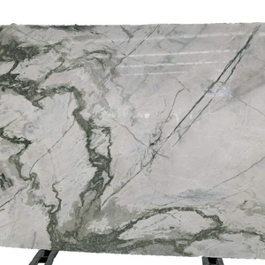 Clivia White marble slabs with green veining