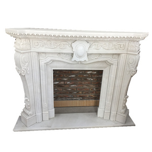 Customized Hand Carved Marble Fireplace Customized Natural Stone Firestone Surround Indoor Decoration