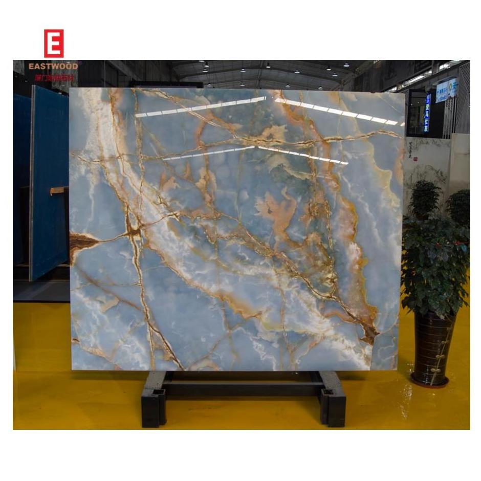 Luxury Natural Jade Slab Blue Onyx Slab Panel for Wall Tile