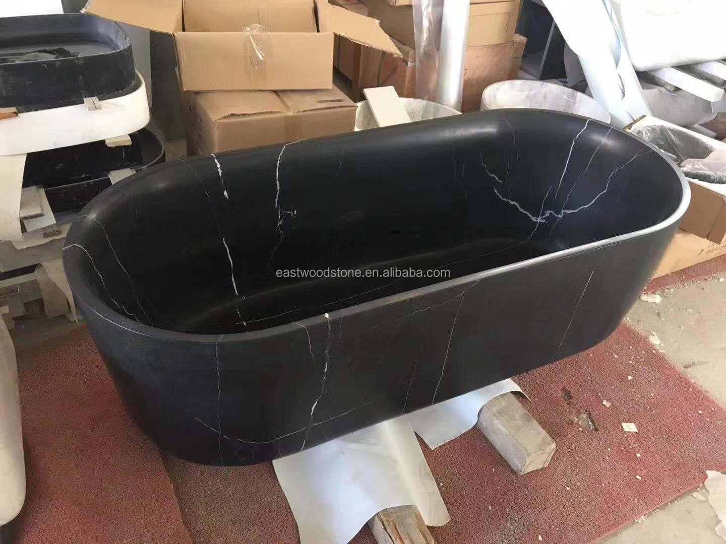 Black Marble Solid Natural Stone Bathtub