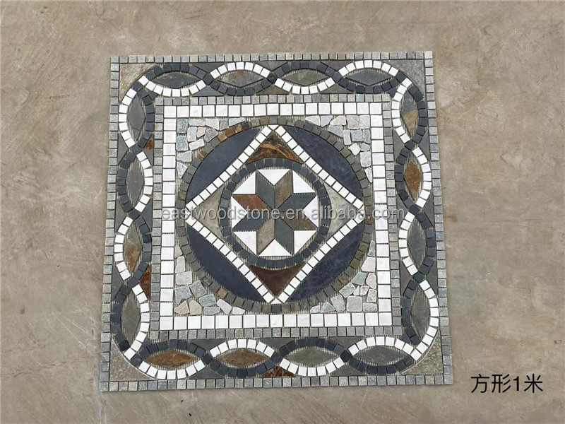 Decorative Stone Square Slate Mosaic Tiles For Patio Flooring