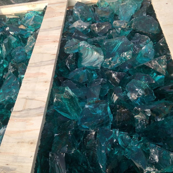 wholesale slag glass rock blue glass rock