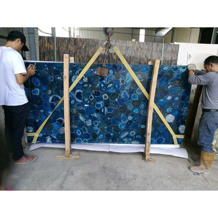 Blue agate slab labradorite blue granite slab