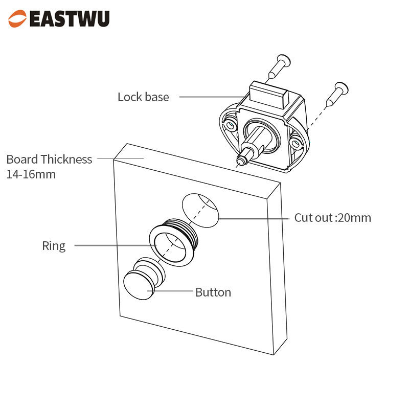 Factory Price Caravan RV motorhome Tralier Furniture push lock