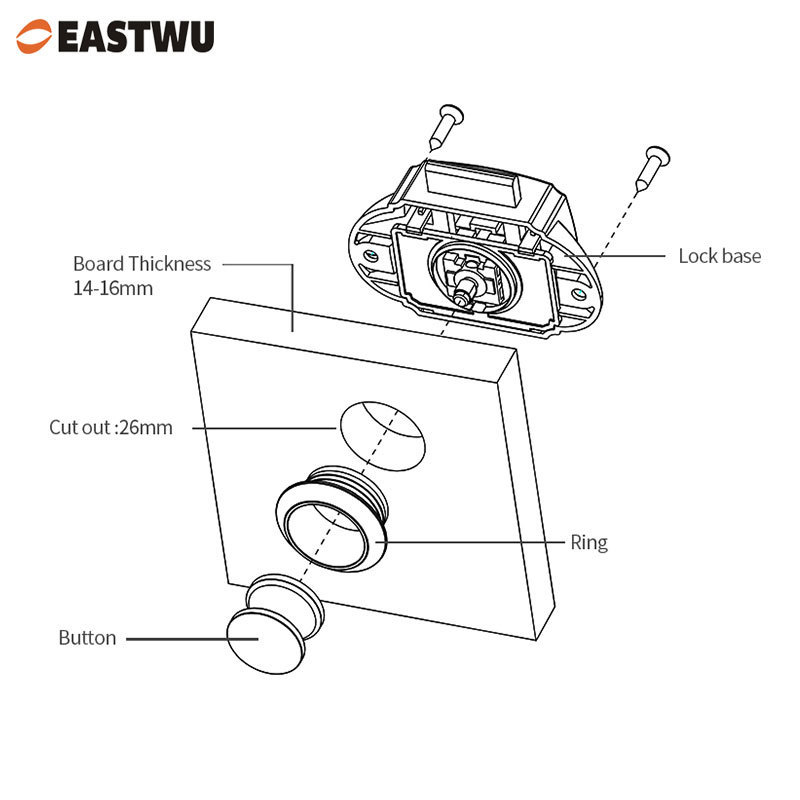 Push Latch Lock and handles for caravan RV furniture cabinet for motorhome