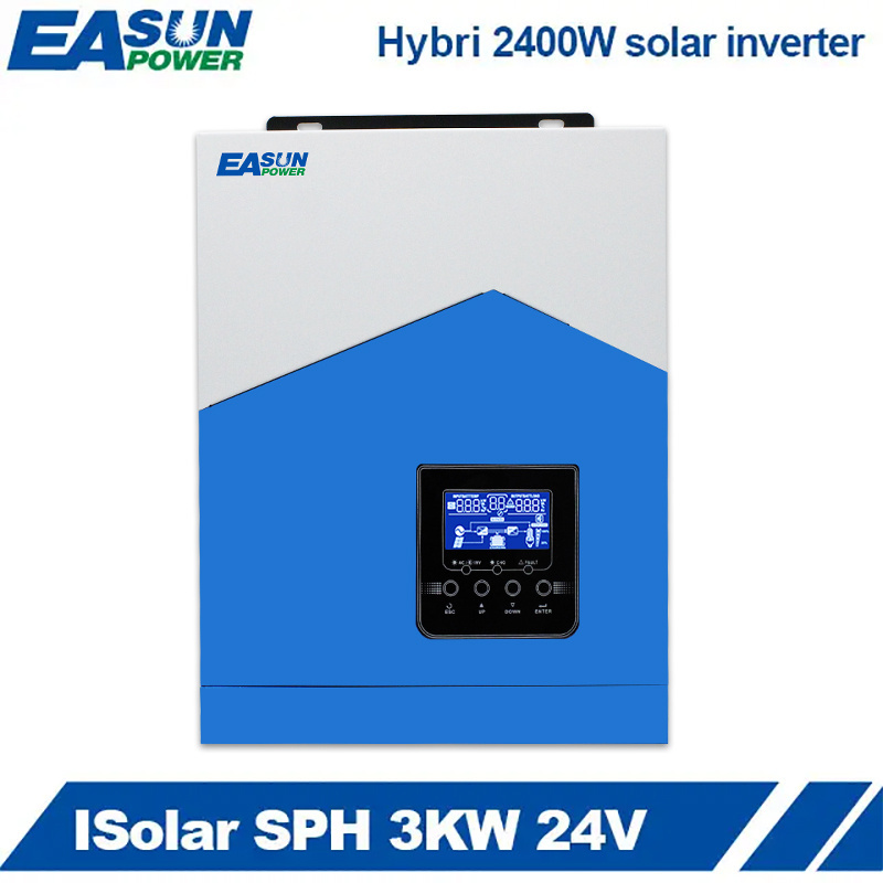 Low Cost 3KW 3KVA Off Grid Hybrid Invertor Solare Ibrido IP65 Pure Sine Wave 3000W PWM 24V to 220V 230V MPPT Solar Inverter