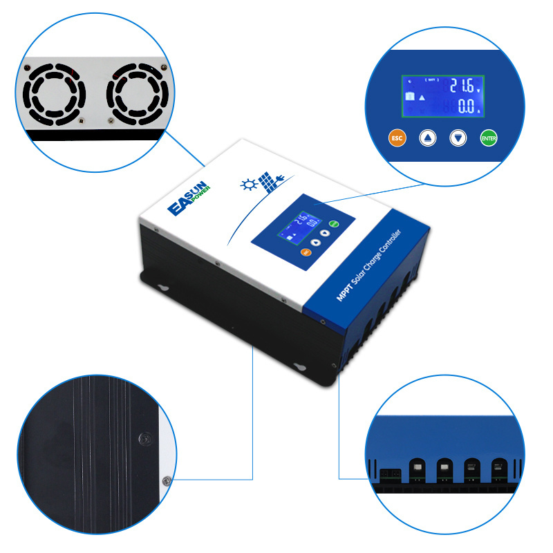 Charge Discharge 100 Amp 12V 24V 36V 48V Auto Max PV Input 150VDC Solar Regulator MPPT Charge Controller 100A