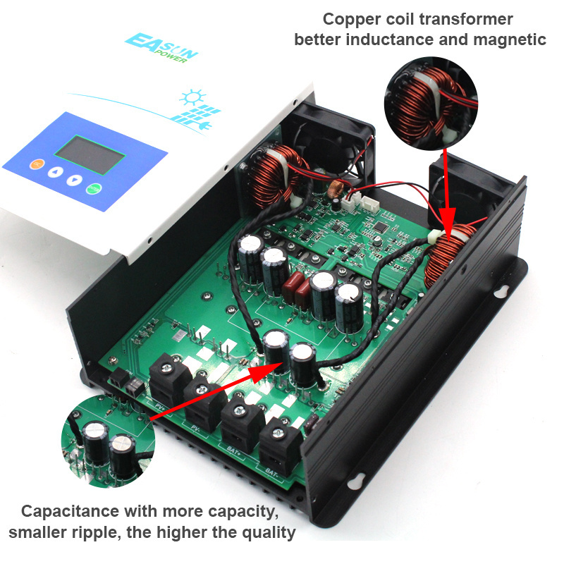 Charge Discharge 100 Amp 12V 24V 36V 48V Auto Max PV Input 150VDC Solar Regulator MPPT Charge Controller 100A