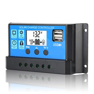 PWM 10A 20A 30A 50A Solar Charge Regulator 12V 24V Auto LCD Display Controller with Load Dual Timer Control Solar controller 30a