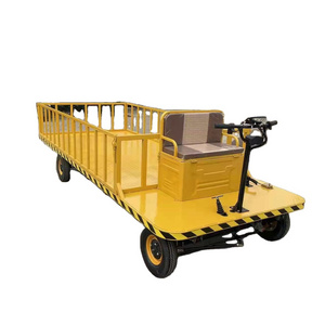 Electric four-wheel flat truck used for warehouse plant engineering, farm, pasture, garden, supermarket logistics handling