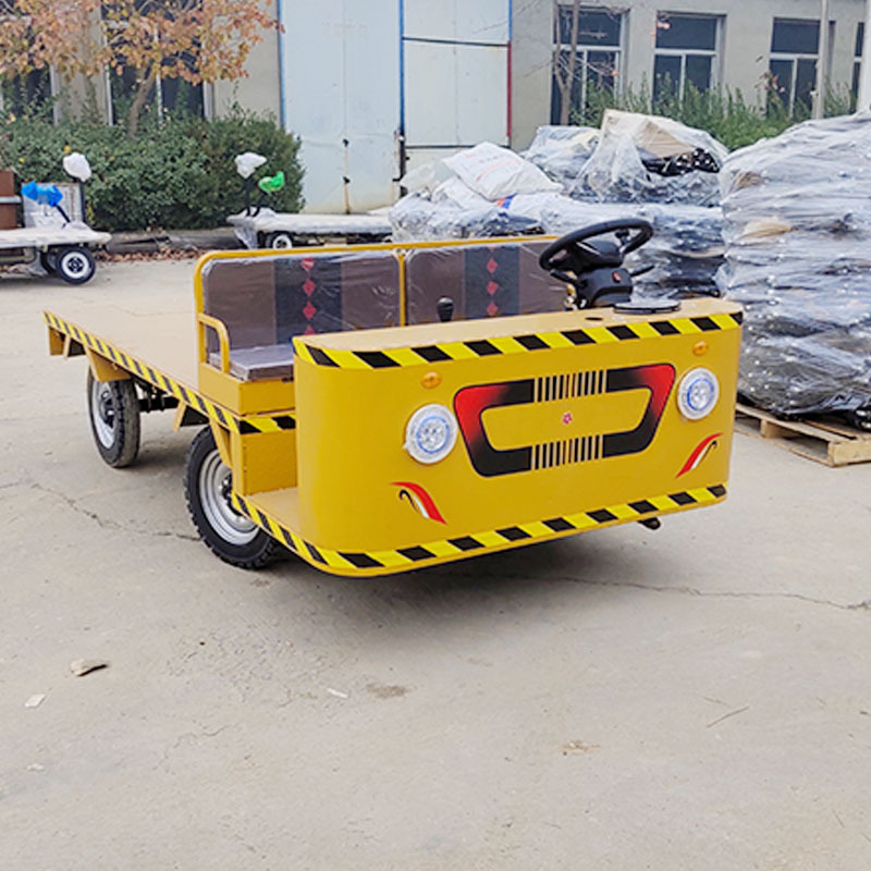 Long time working life electric hand trolley for sale Four-wheel flat car Small flat car electric transport vehicle