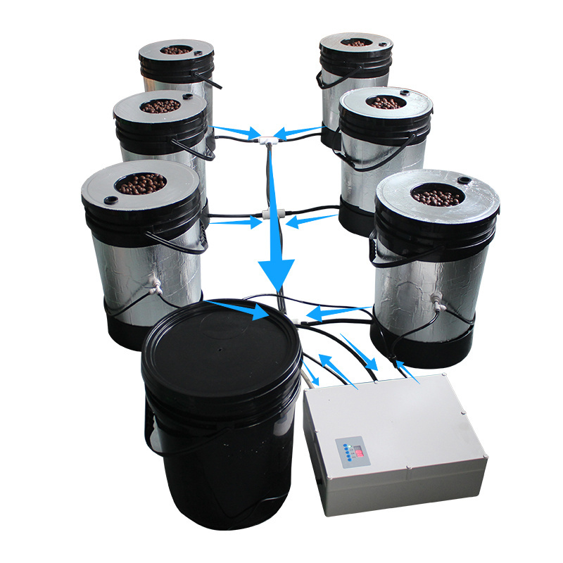 Recirculating aeroponics system 6pcs 5 gallon  Round bucket.  Cloner bucket hydroponic growing systems custom made acceptable