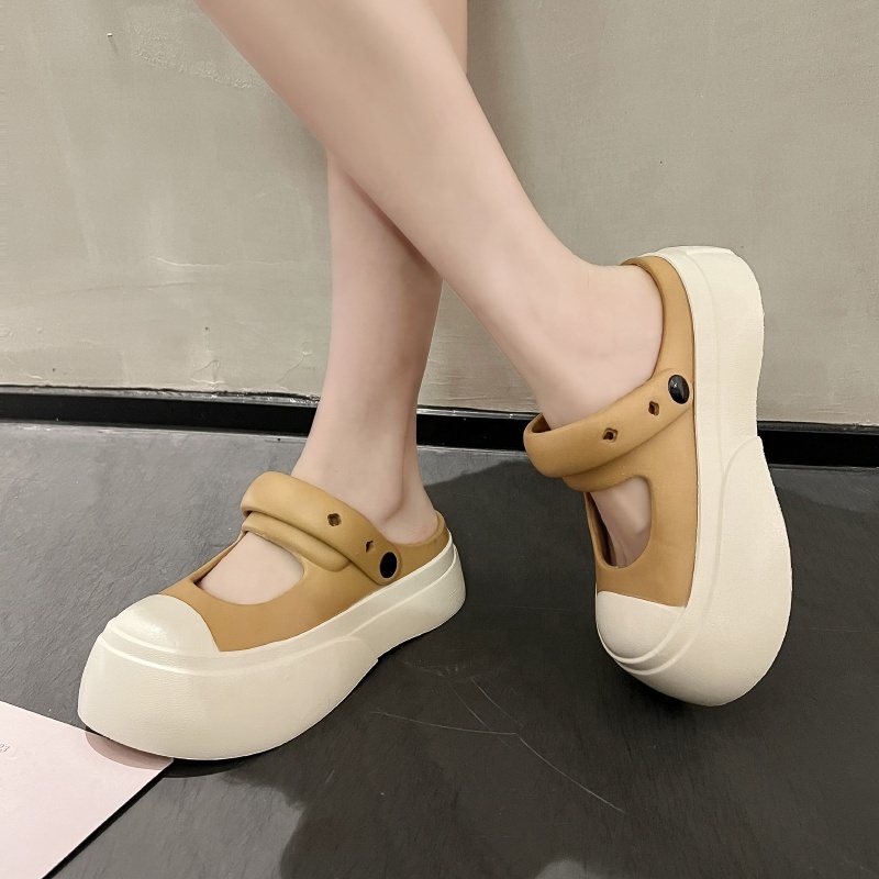 Fashion women muller shoes with high heel DIY clogs for female outdoor and bathroom plush sandals nurse shoes