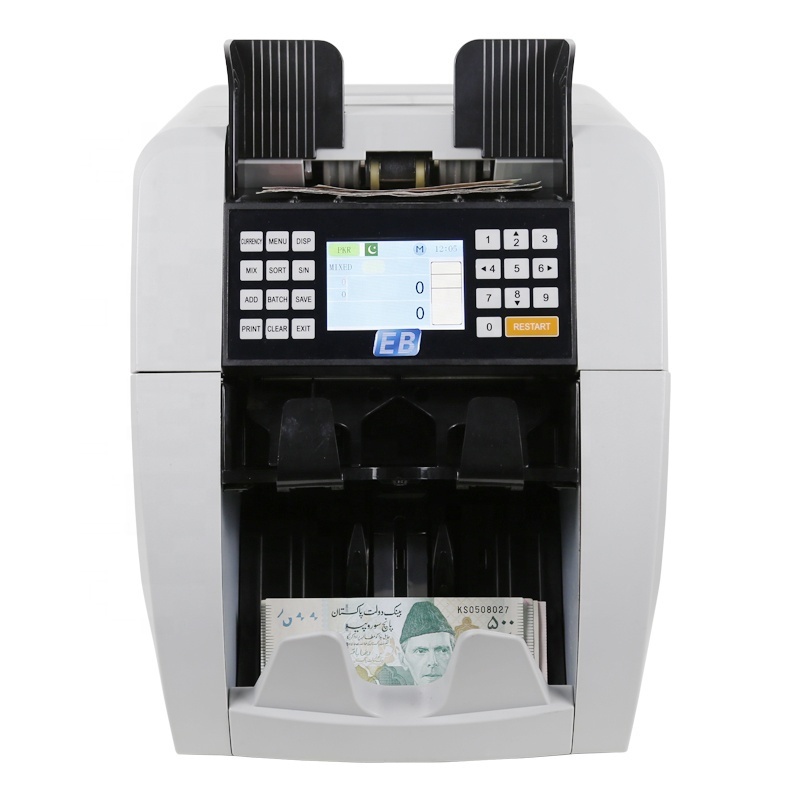 BS-8800 CIS 2 Pocket Mixed Denomination Money sorter Currency Discriminator Counter Automatic counting and detecting