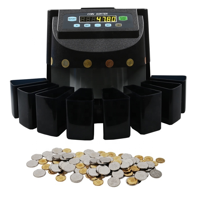 CS-5502 The New Multi-Site Coin  money counting machine Detection Machine Self Service Coin Counter Sorters For Shops