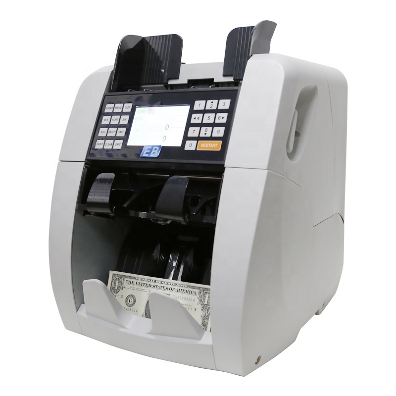 BS-8800 CIS 2 Pocket Mixed Denomination Money sorter Currency Discriminator Counter Automatic counting and detecting