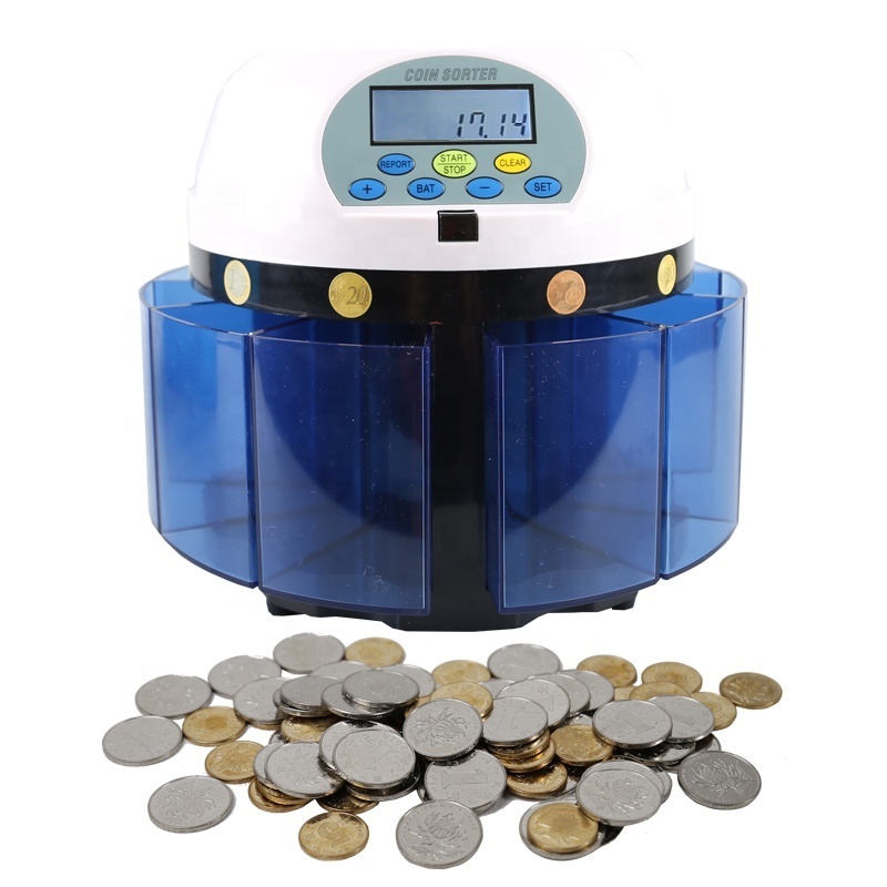 CS-6500 Commercial Portable Coin Counter Sorter Machine High-Speed Plastic Coin and Money Counter