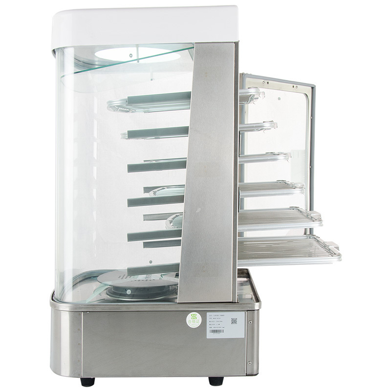 Electric Commercial Stainless Steel Food Warmer Display Showing Baking Kitchen Machine Bun Steamer With Glass