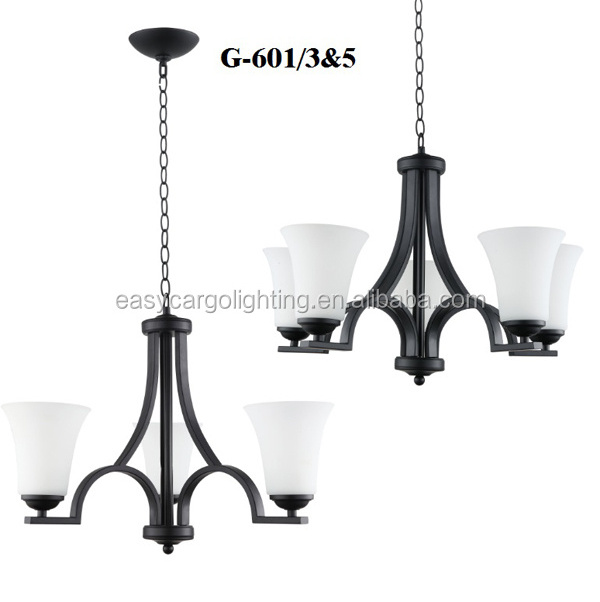 American Style Living Room Pendant light chandelier Decor Simple and modern Black chandelier (G-601-5p & G-601-3p)