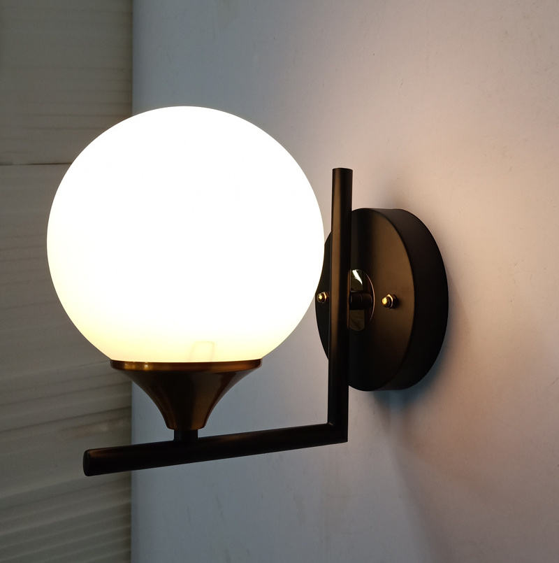 Simple style E27 Modern Wall light sconce Indoor Led bulb decorate glass Wall Light (60025A-1W)