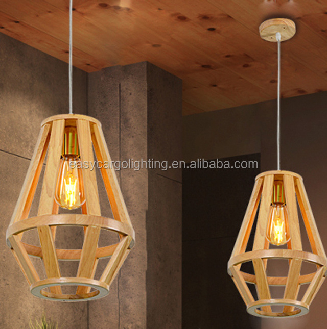 Home indoor wooden fancy hanging light/chinese wood lantern pendant lights (0829-1p)