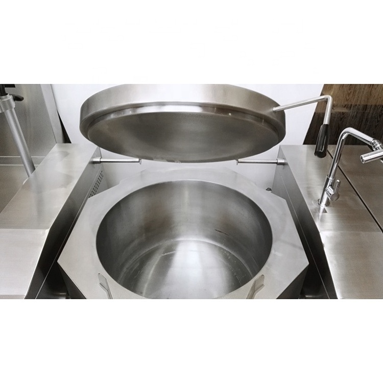 Kitchen Commercial 150 Liter Tilting Boiling Pan Cuisson Machine Induction Soup Pot Boiling Tilting Kettle Pot